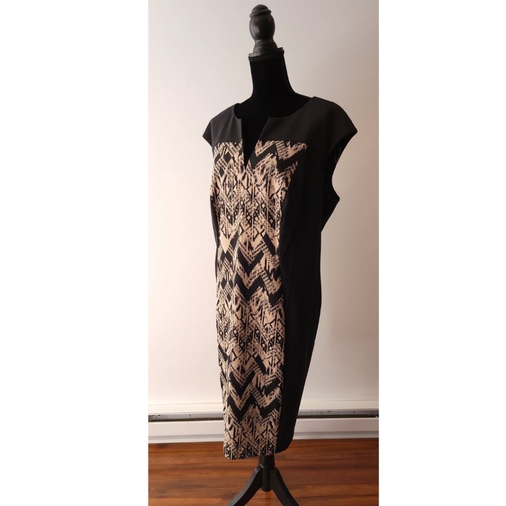 NWT Dress Barn Black Animal Print Halter Pencil Dress Woman's Sizes 18 W